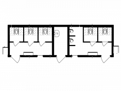 Модульный туалет 9 на 2,7 м с чашами Генуа